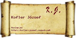 Kofler József névjegykártya