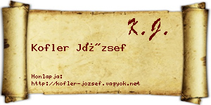 Kofler József névjegykártya